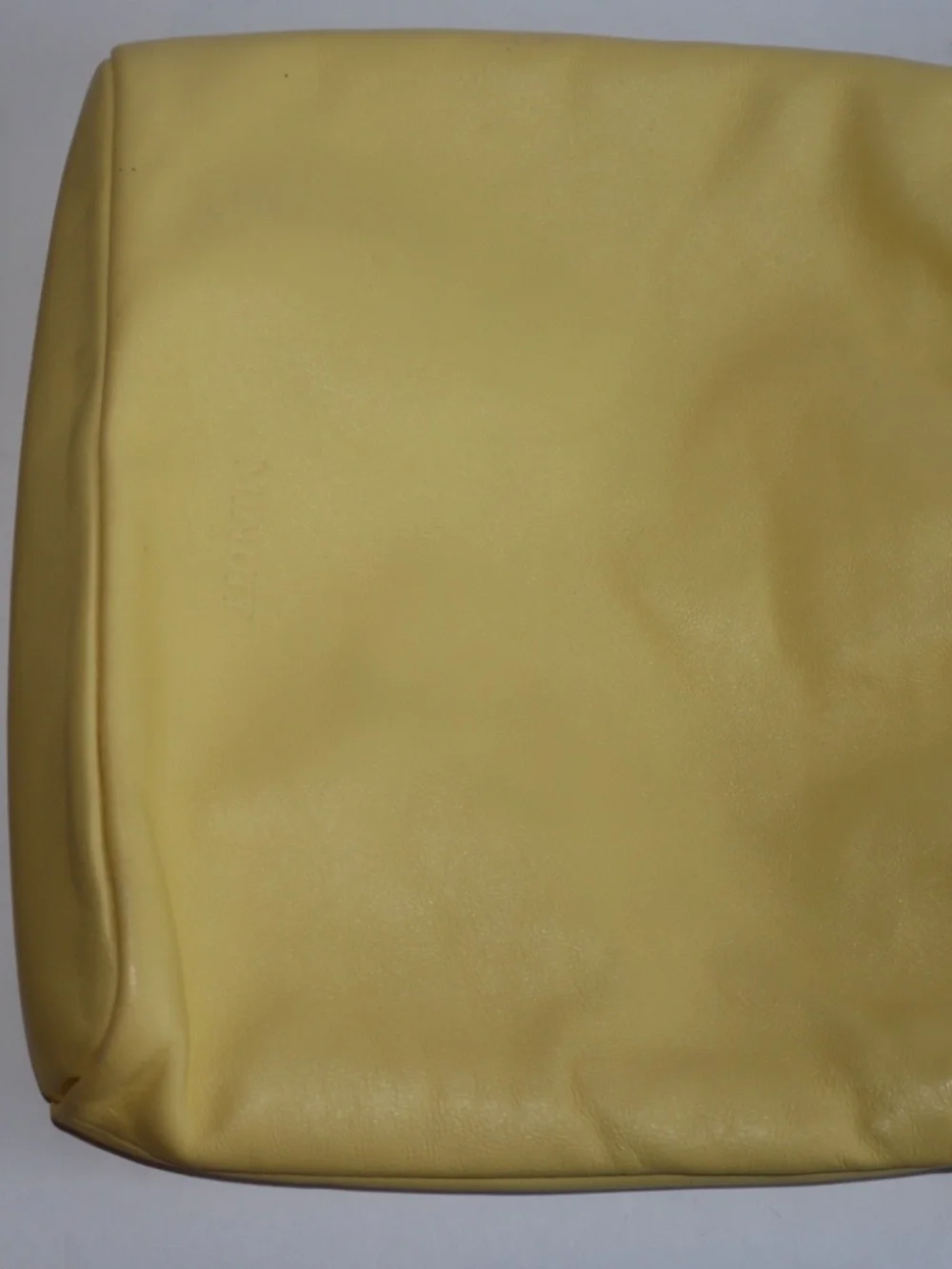 Drawstring Yellow Leather Pouch